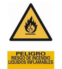 Producto Señal Peligro, Riesgo de Incendio, Líquidos Inflamables