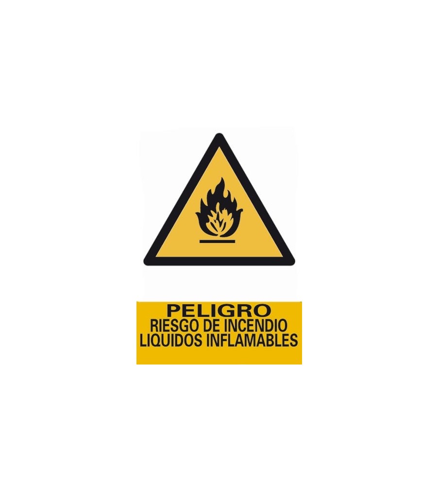 Imágenes Señal Peligro, Riesgo de Incendio, Líquidos Inflamables