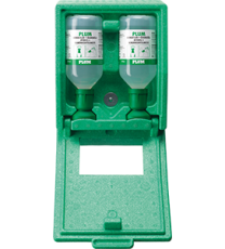 Producto Lavaojos Armario estanco dos botellas de solución salina
