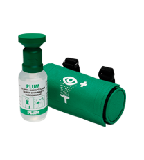 Producto Lavaojos Mochila riñonera con botella de solución salina de 200 ml