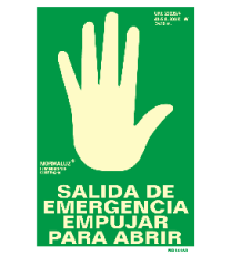 Producto Señal Salida de emergencia empujar para abrir