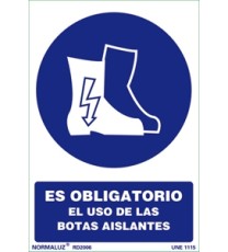 Producto Señal es obligatorio el uso de las botas aislantes
