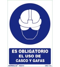 Producto Señal es obligatorio el uso de casco y gafas