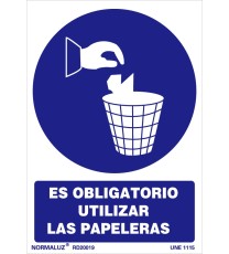 Producto Señal es obligatorio utilizar las papeleras