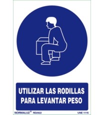 Producto Señal utilizar las rodillas para levantar peso