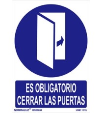 Producto Señal es obligatorio cerra las puertas
