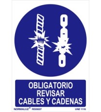 Producto Señal obligatorio revisar cables y cadenas