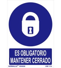 Producto Señal es obligatorio mantener cerrado