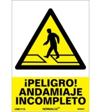 Producto Señal peligro andamio incompleto