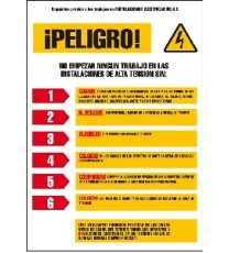 Producto Señal requisitos previos instalaciones electricas A.T.