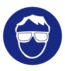 Producto Señal adhesiva uso obligatorio de gafas