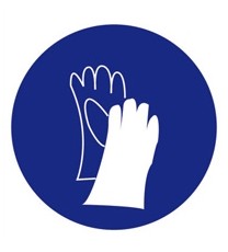 Producto Señal adhesiva uso obligatorio guantes