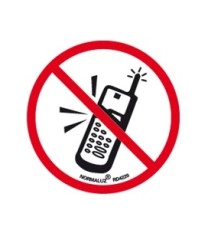 Producto Señal adhesiva prohibido usar telefonos moviles