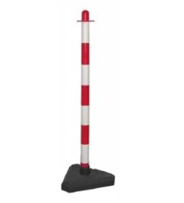 Producto Poste señalización. Blanco/Rojo