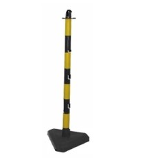 Producto Poste señalización. Negro/Amarillo