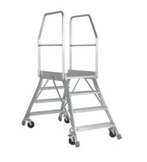 Producto Escalera descansillo móvil. Acceso por los dos lados