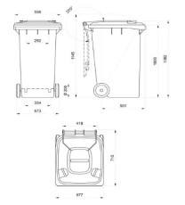 Fotografía Contenedor residuos 240l con ruedas