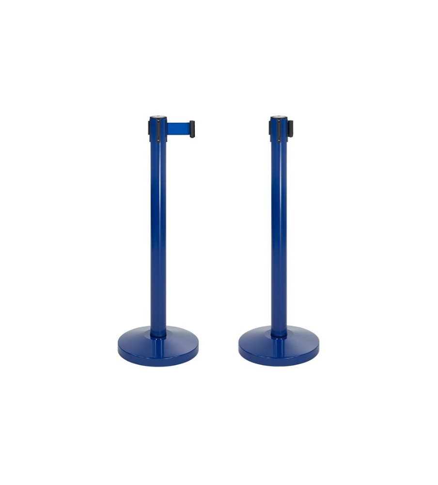 Imágenes Poste con cinta extensible color azul