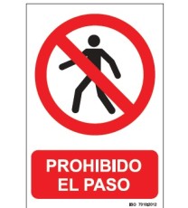 Producto señal prohibido el paso
