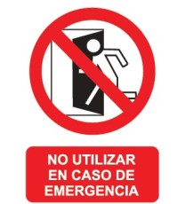 Producto señal no utilizar en caso de emergencia