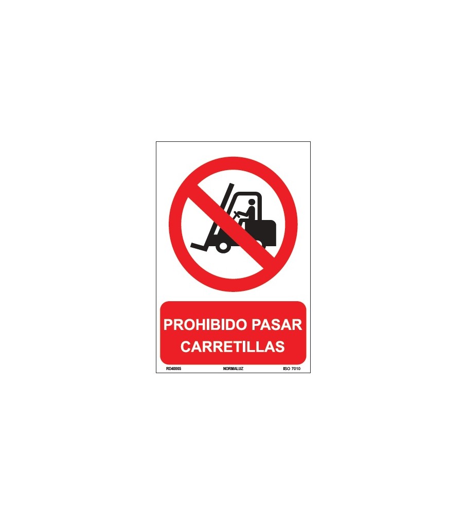 Imágenes señal prohibido el paso de carretillas