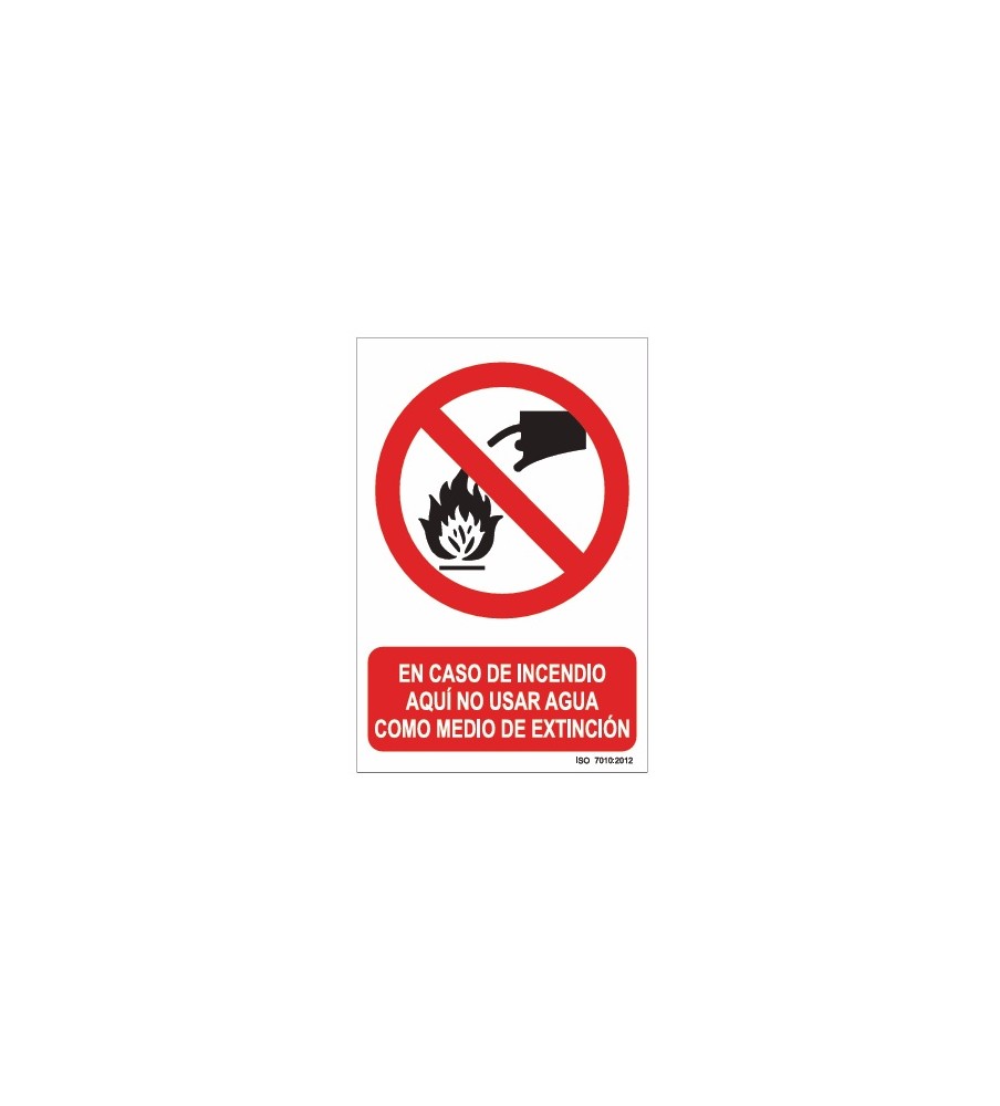 Imágenes señal prohibido usar agua para apagar fuego