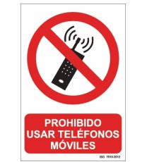 Producto señal prohibido usar teléfonos móviles