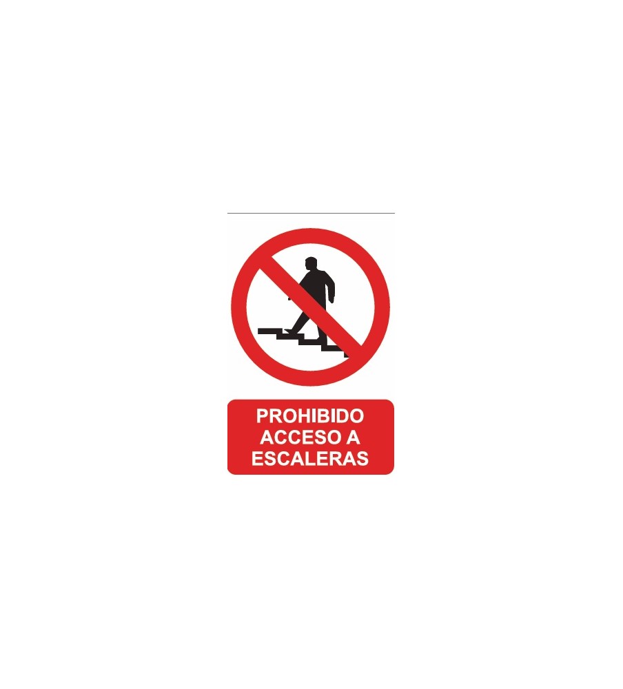 Imágenes señal prohibido acceso a las escaleras