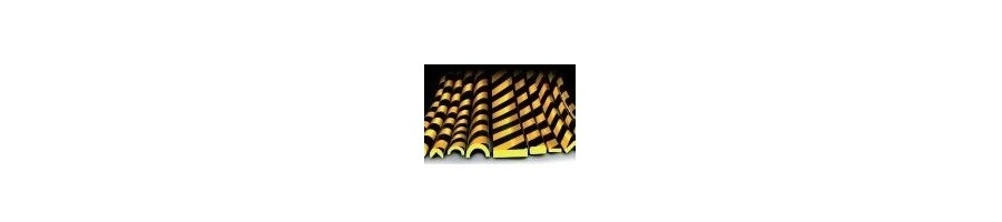 protectores de perfiles amarillos negros bandas amortisoft